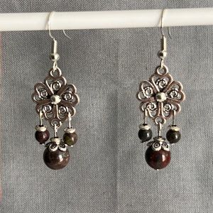 21143 Dragon Blood Jasper Earrings